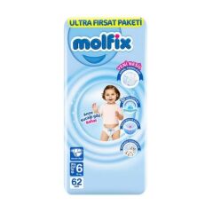 Molfix Bebek Bezi Ultra Fırsat Paketi 6 Beden 15+ Kg 62 Adet