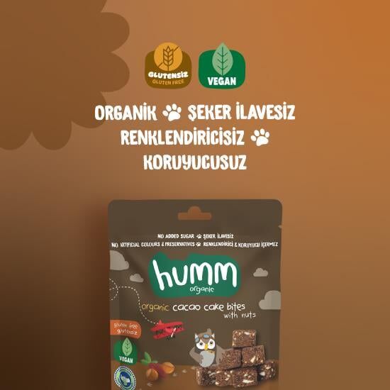 Humm Organik Fındıklı Kakaolu Vegan Kek 30 Gr