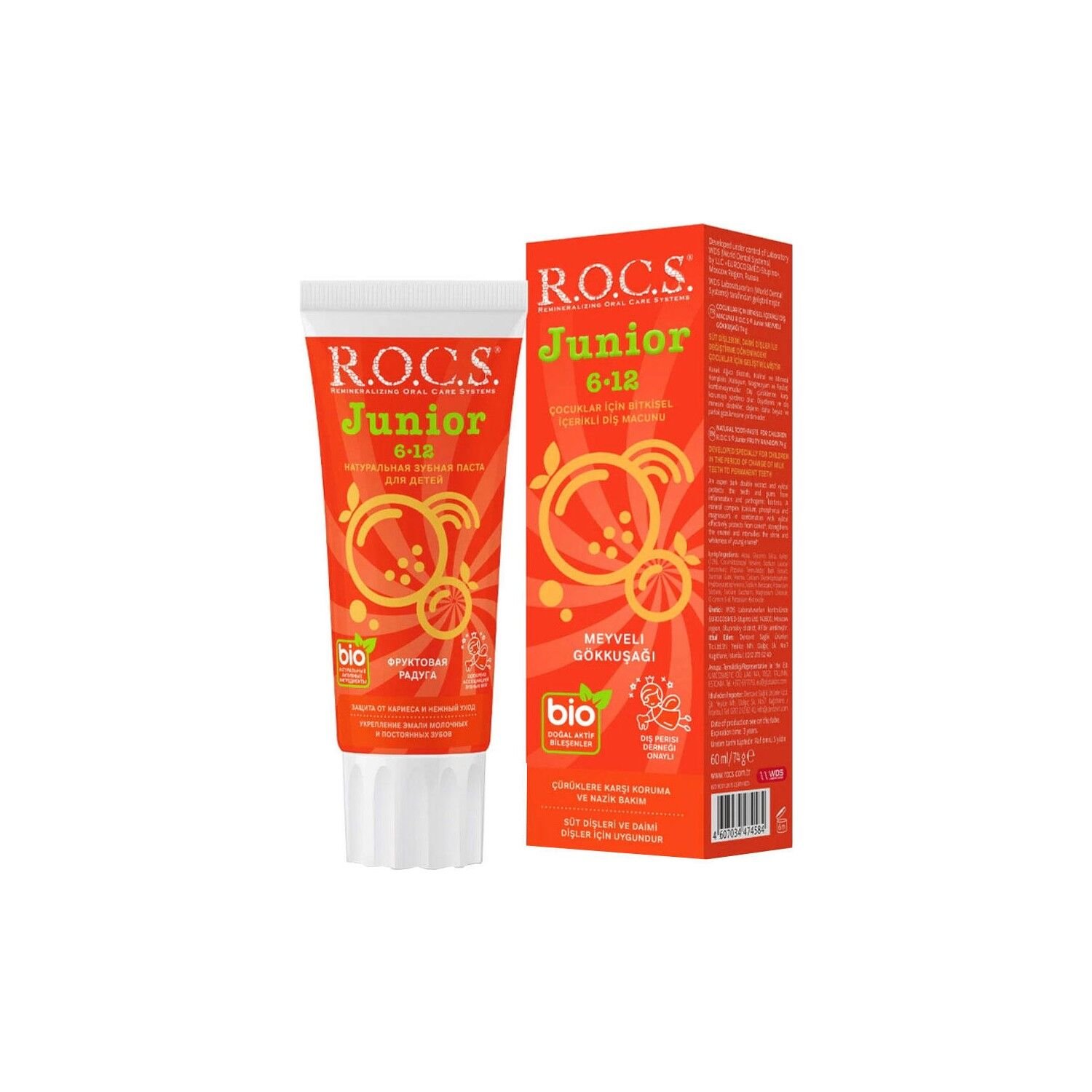 R.O.C.S.Junior Diş Macunu 6-12 Yaş 60 ml Meyveli Gökkuşağı