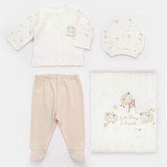 Bibaby Lamb Friends Battaniyeli Tüllü 4'Lü Set 62347 Bej