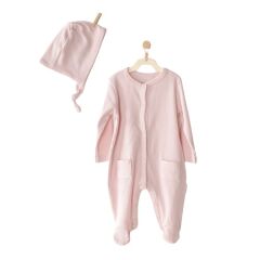 Andywawa AC23651 Modal Bebe Tulum Takım Pink