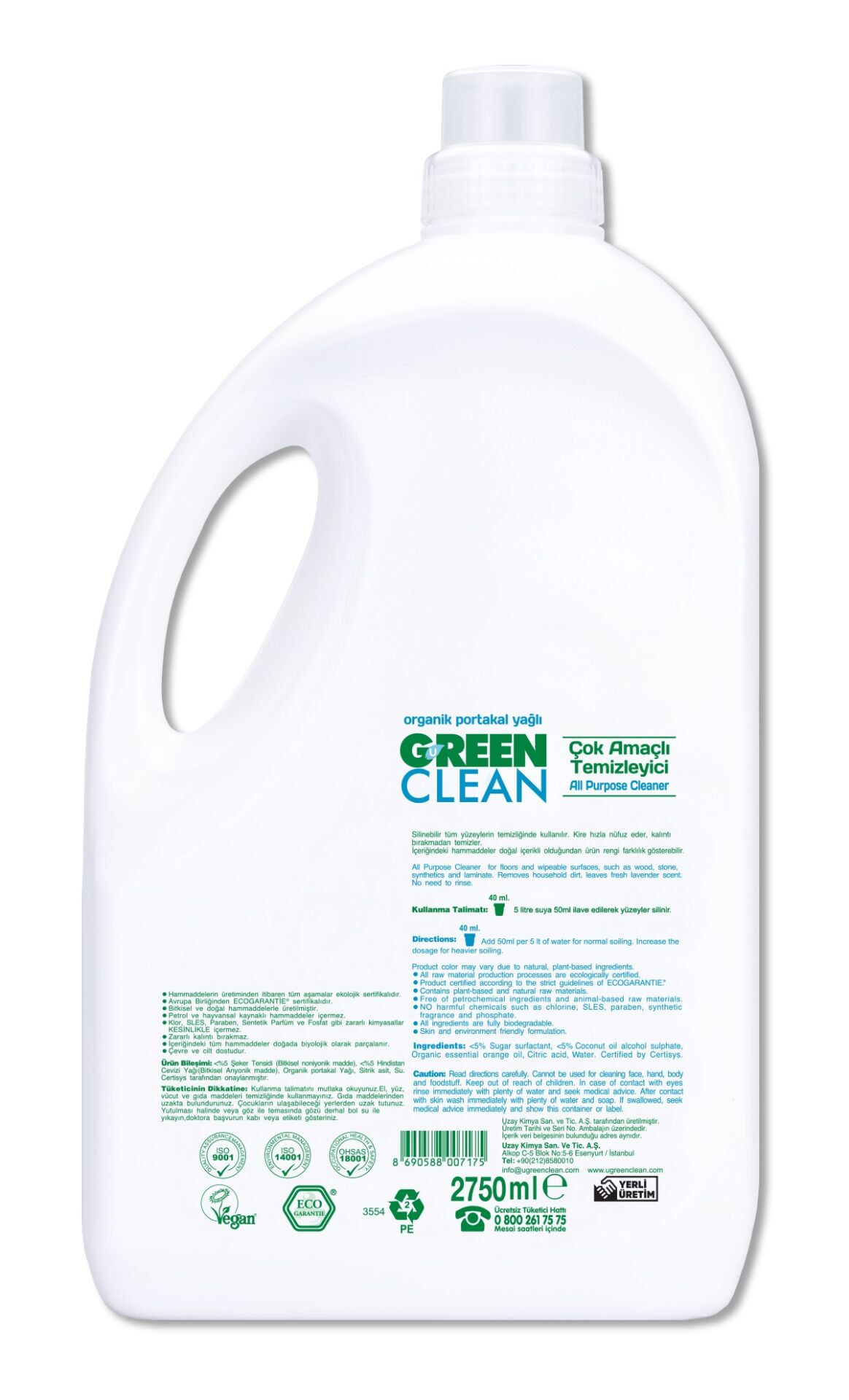 Green Clean Bitkisel Çok Amaçlı Temizleyici 2750 ml