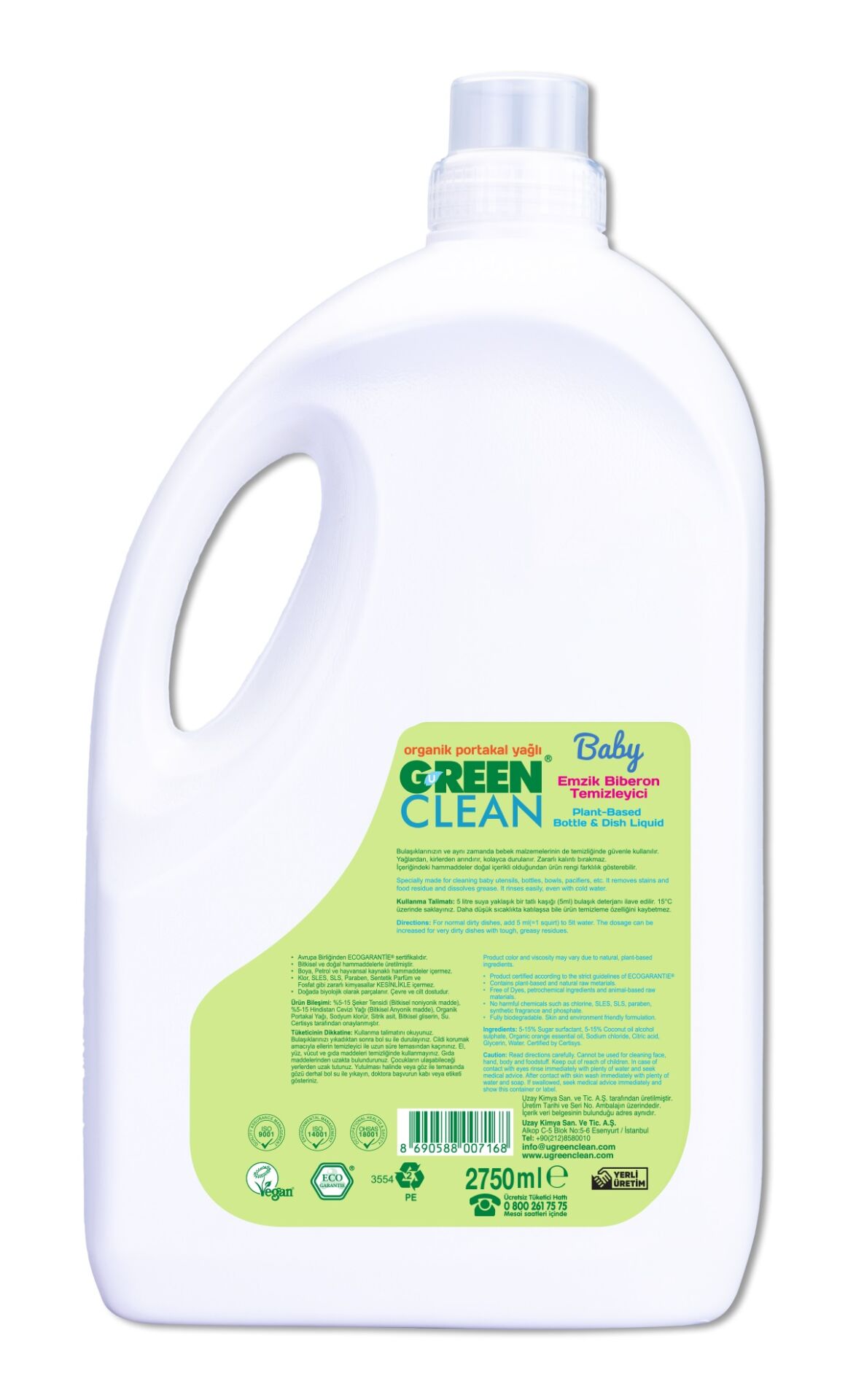 Green Clean Baby Bitkisel Emzik Biberon Temizleyici 2750 ml