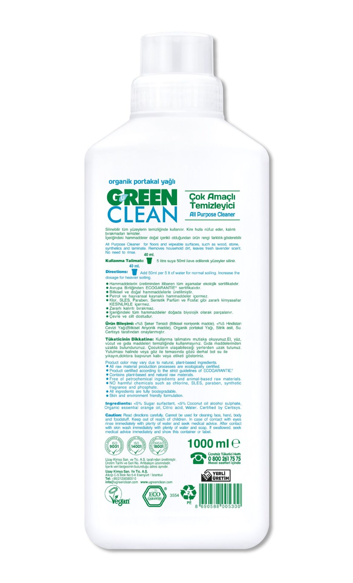 Green Clean Bitkisel Çok Amaçlı Temizleyici 1000 ml