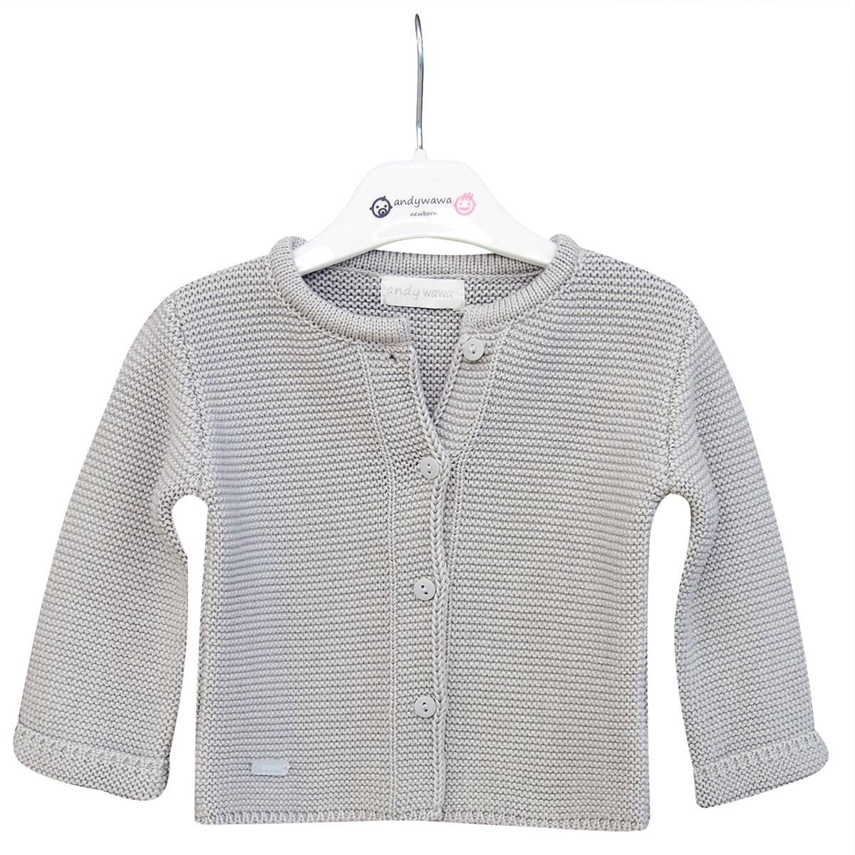 Andywawa AC24333 Basic Bebe Ceket Grey Melange