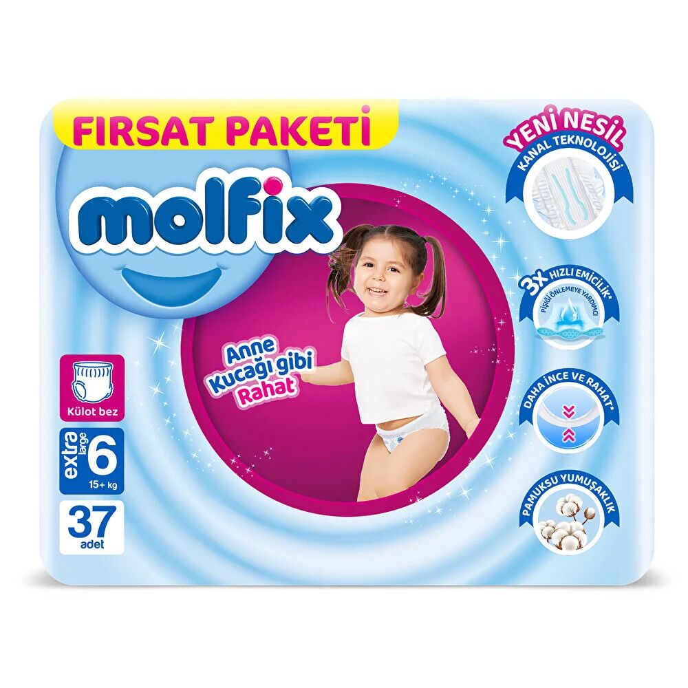 Molfix Külot Bez Fırsat Paketi 6 Beden 15+ Kg 37 Adet