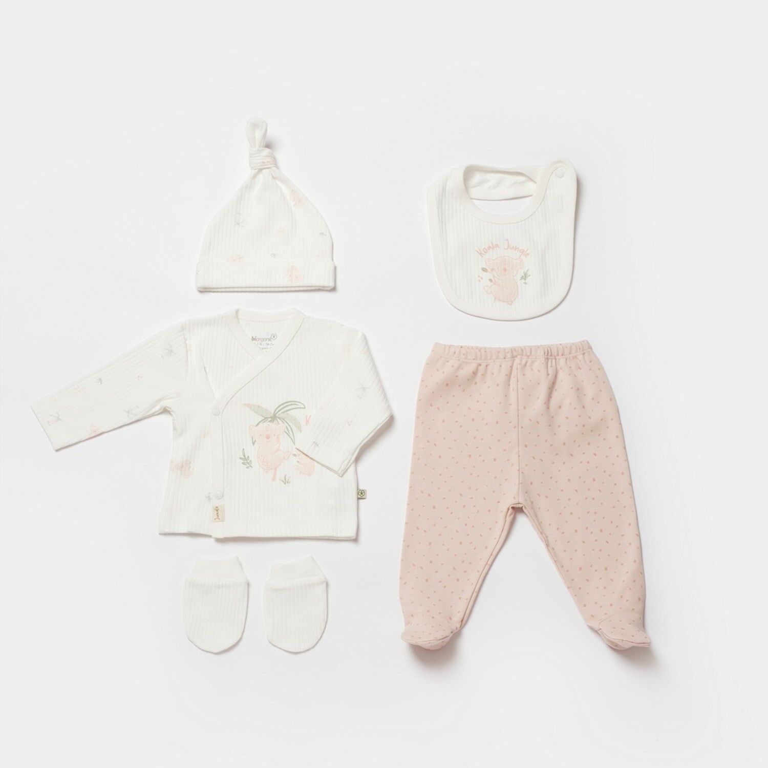 Bibaby Biorganic Koala Jungle 5'Li Hastane Çıkış Seti 62325 Pembe