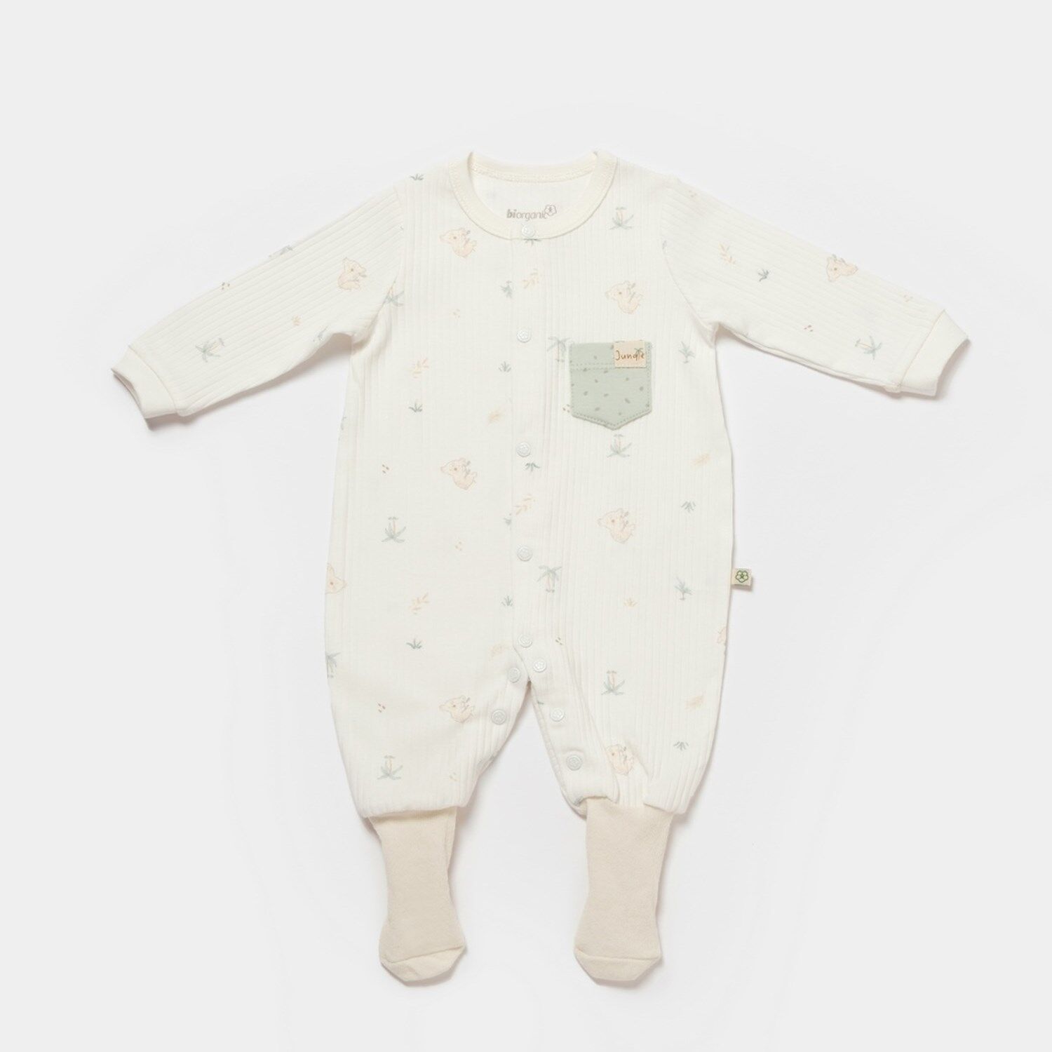 Bibaby Biorganic Koala Jungle Patikli Bebek Tulum 60734 Mint