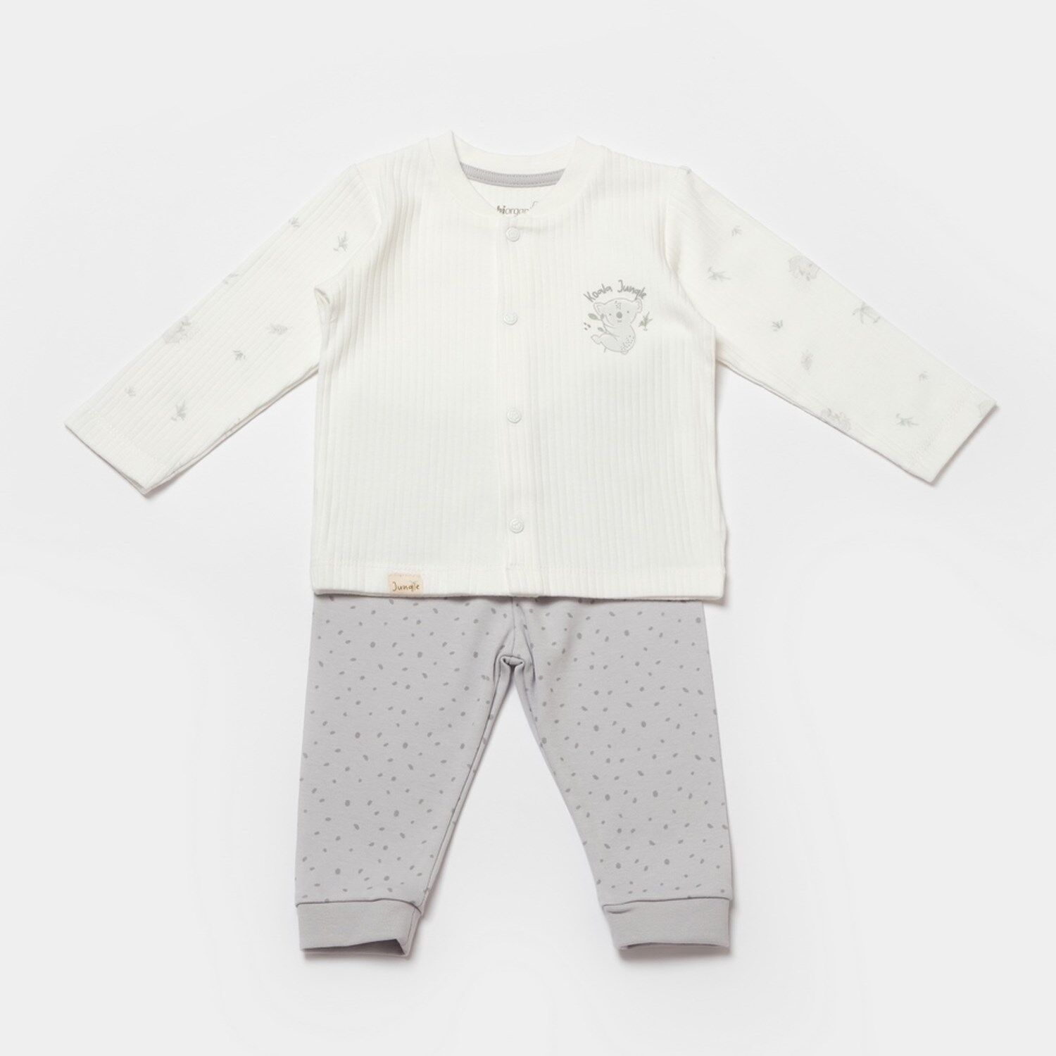 Bibaby Biorganic Koala Jungle Bebek Pijama Takımı 59777 Gri