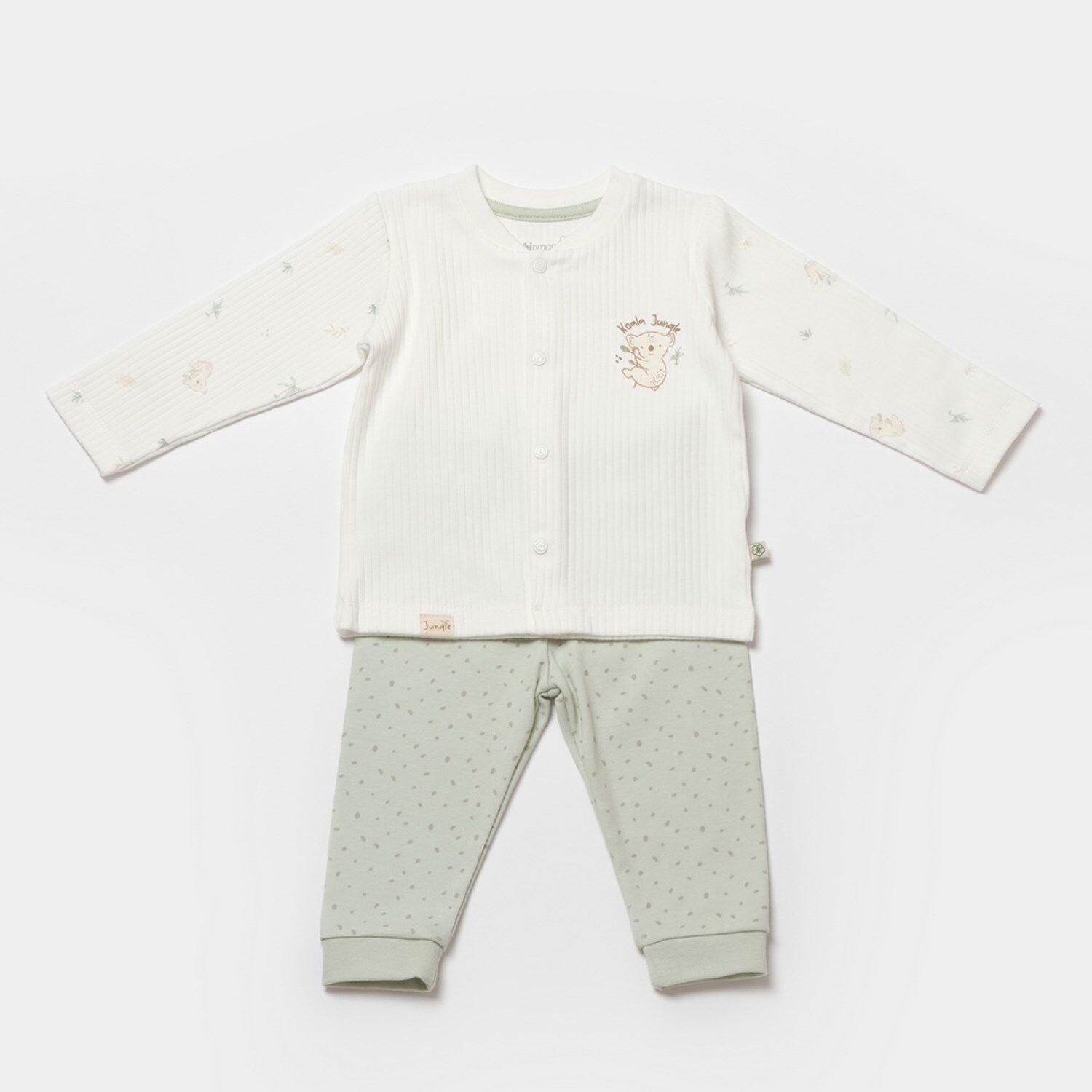 Bibaby Biorganic Koala Jungle Bebek Pijama Takımı 59777 Mint