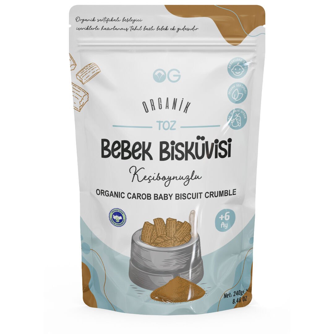 OG Natural Organik Keçiboynuzlu Toz Bebek Bisküvisi 240 Gr 6+ Ay