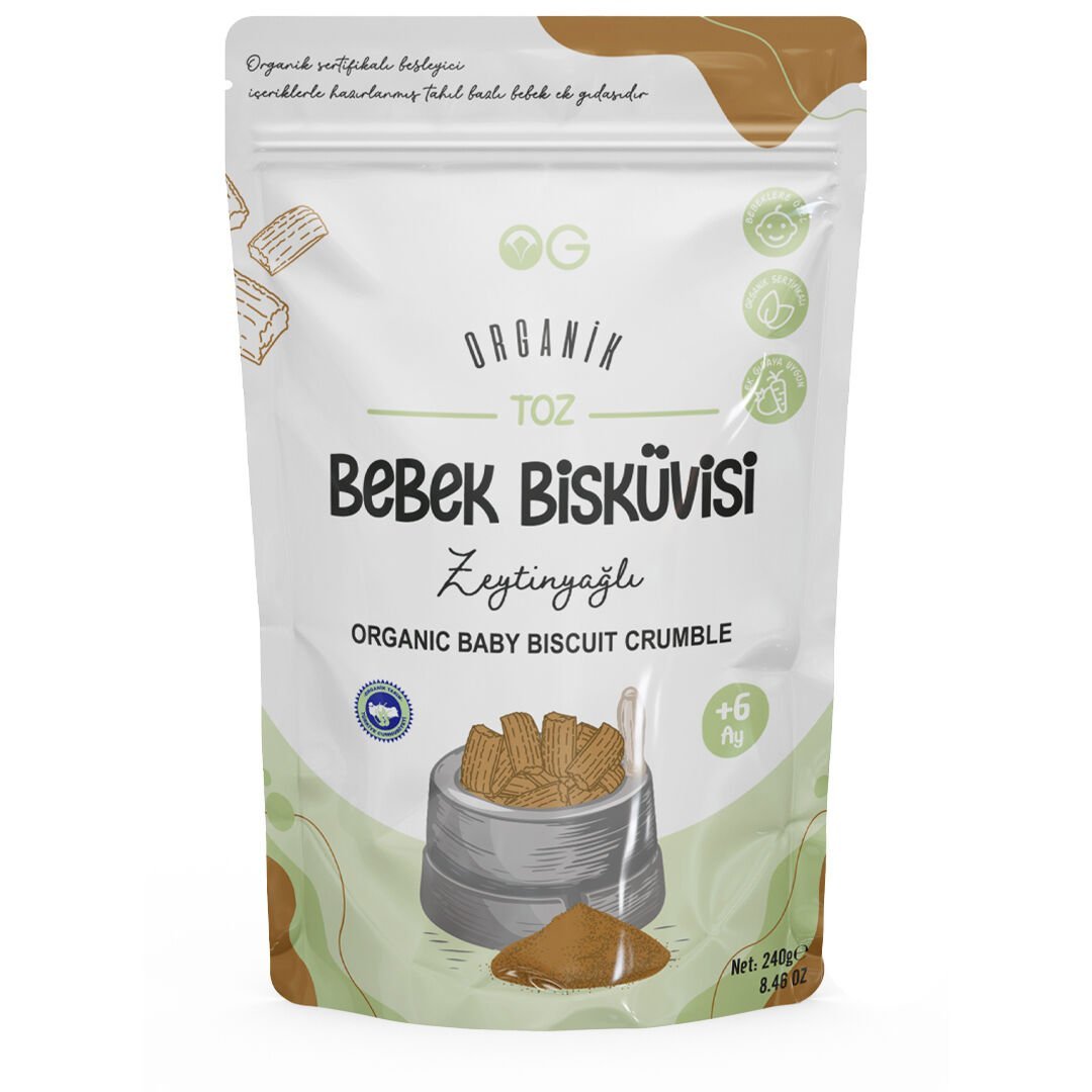 OG Natural Organik Toz Bebek Bisküvisi 240 Gr 6+ Ay