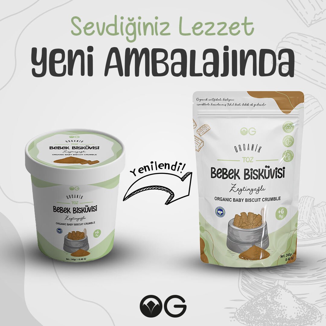 OG Natural Organik Toz Bebek Bisküvisi 240 Gr 6+ Ay