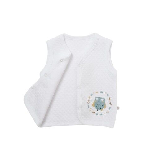 Bibaby Framed Owl Kapitone Yelek 61475 Beyaz