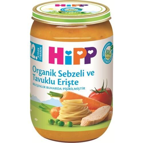 Hipp Organik Sebzeli Tavuklu Erişte 220 Gr