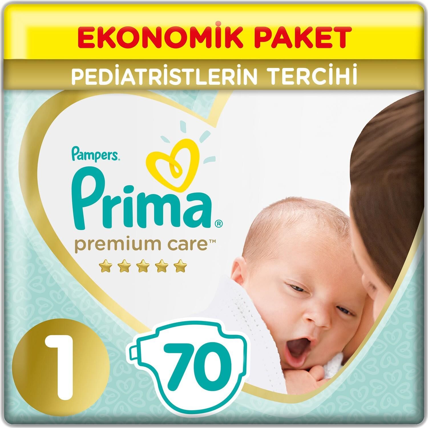 Prima Premium Care Bebek Bezi Eko Paket 1 Beden 70 Adet