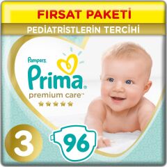 Prima Premium Care Bebek Bezi Fırsat Paketi 3 Beden 96 Adet