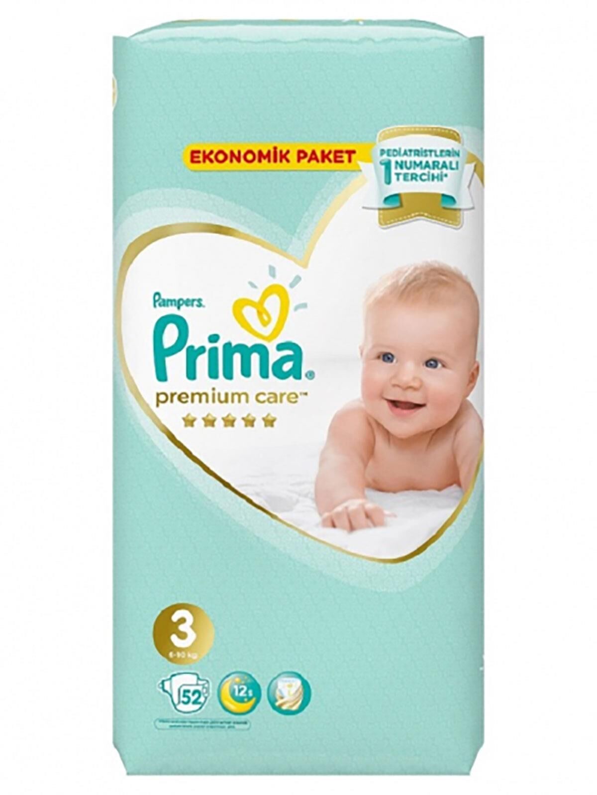 Prima Premium Care Bebek Bezi Eko Paket 3 Beden 52 Adet