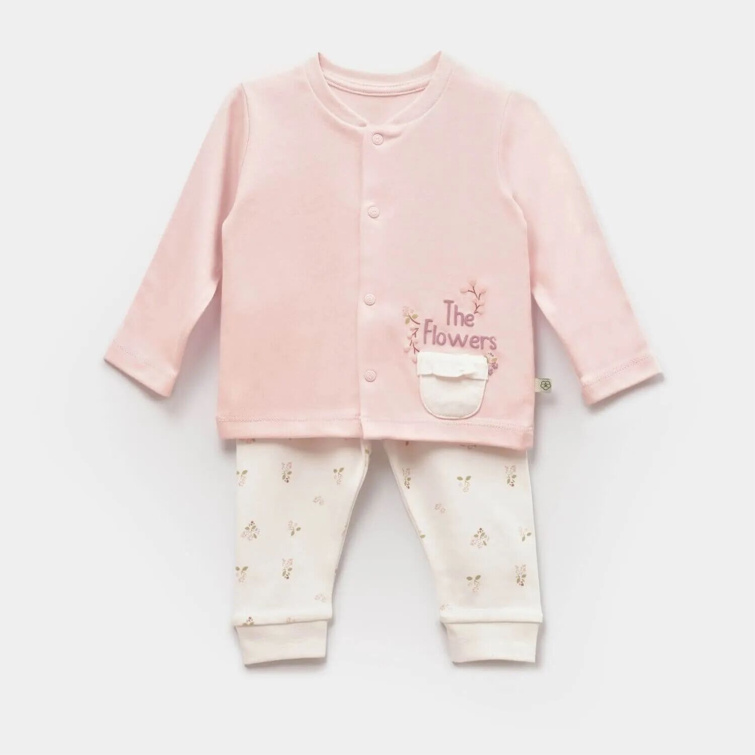 Bibaby Biorganic The Flowers Pijama Takımı 59764 Ekru Pembe