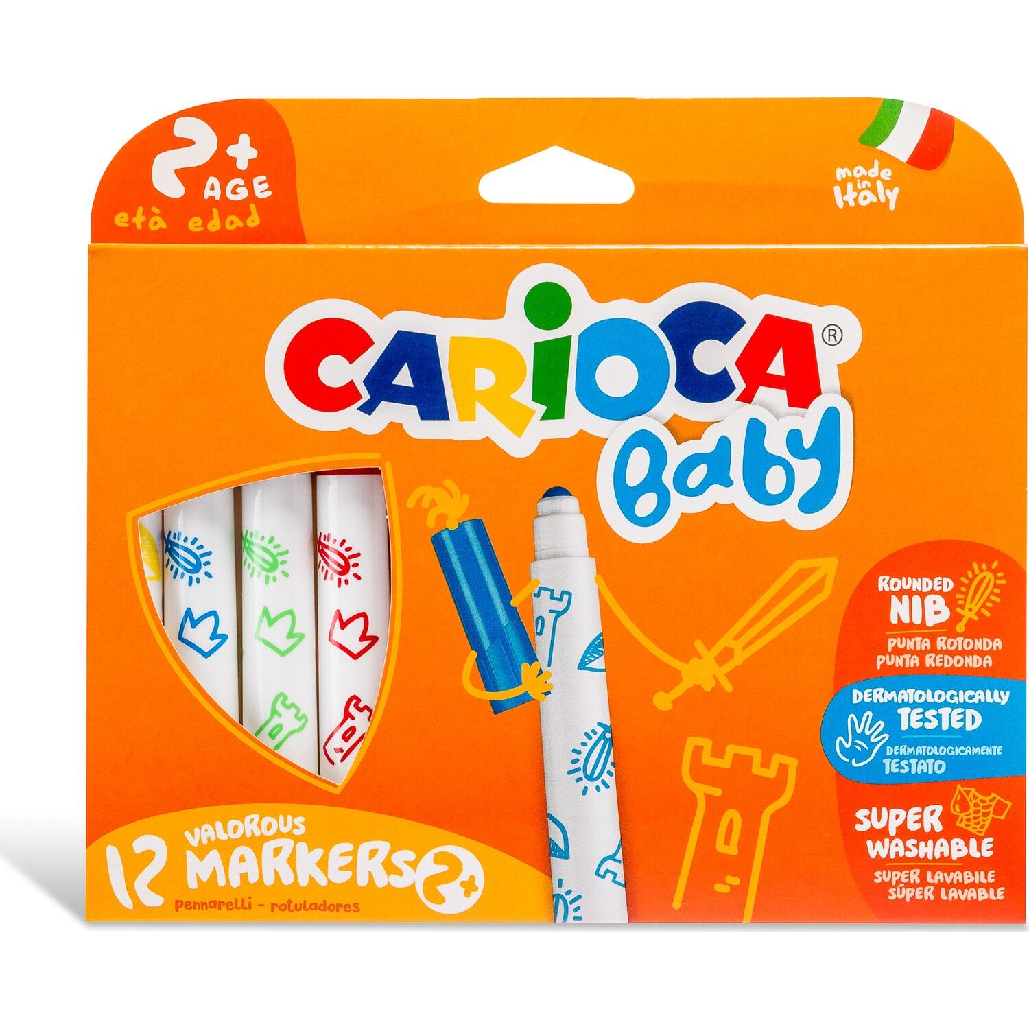 Carioca Jumbo Bebek Süper Yıkanabilir Keçeli Boya Kalemi 12'Li