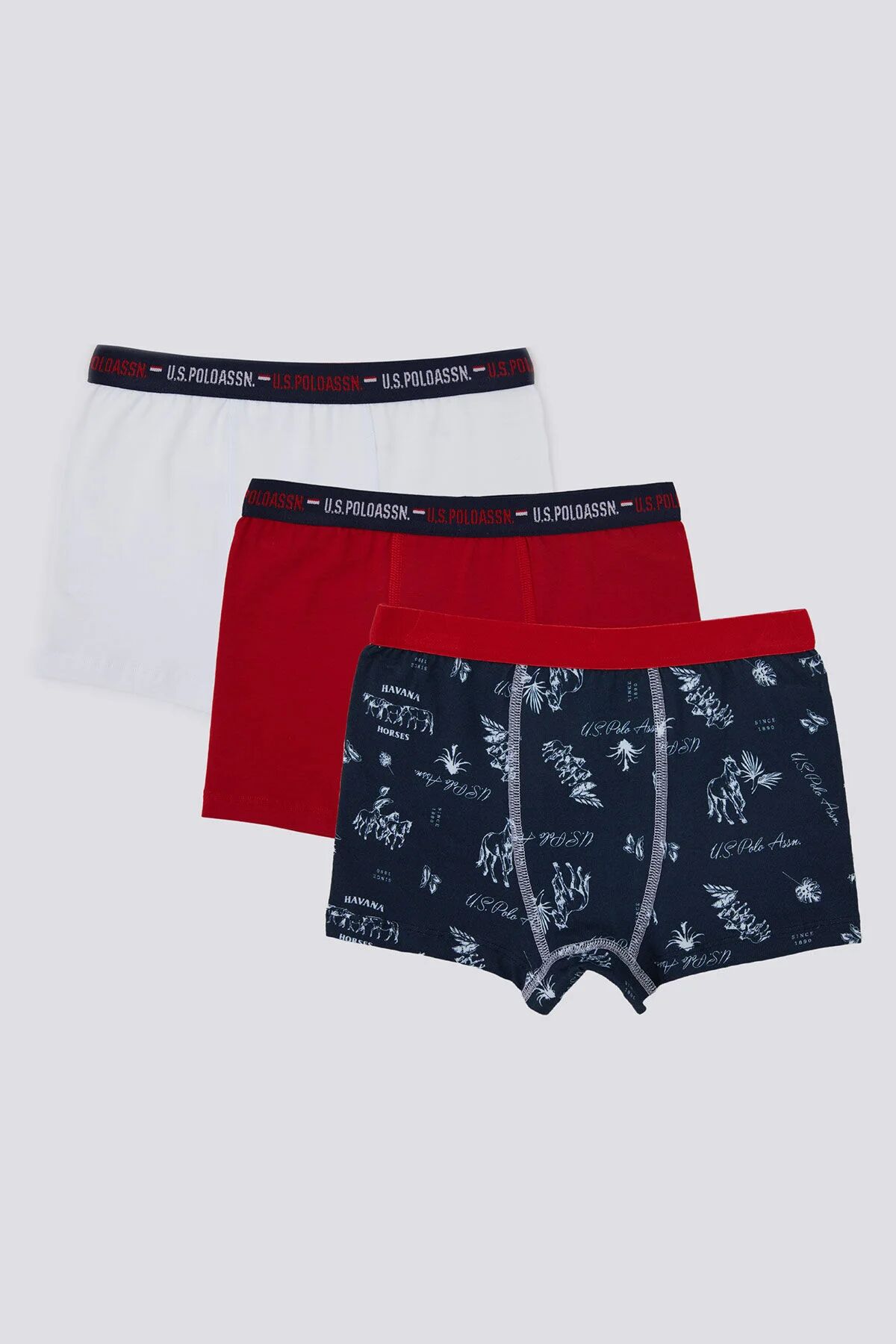 U.S. Polo Erkek Çocuk Boxer 3'Lü Takım 1372 NAVY