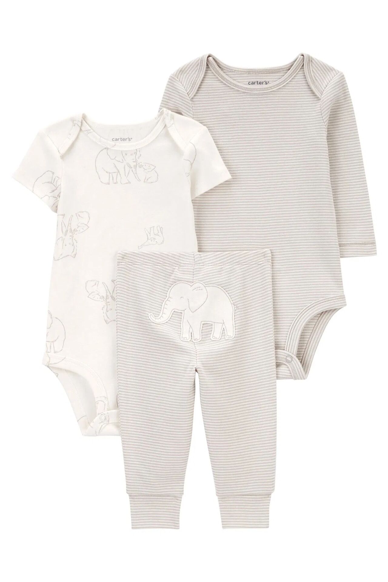 Carter's Bebek Body Pantolon Set 3'lü Paket 1R035610 Gri