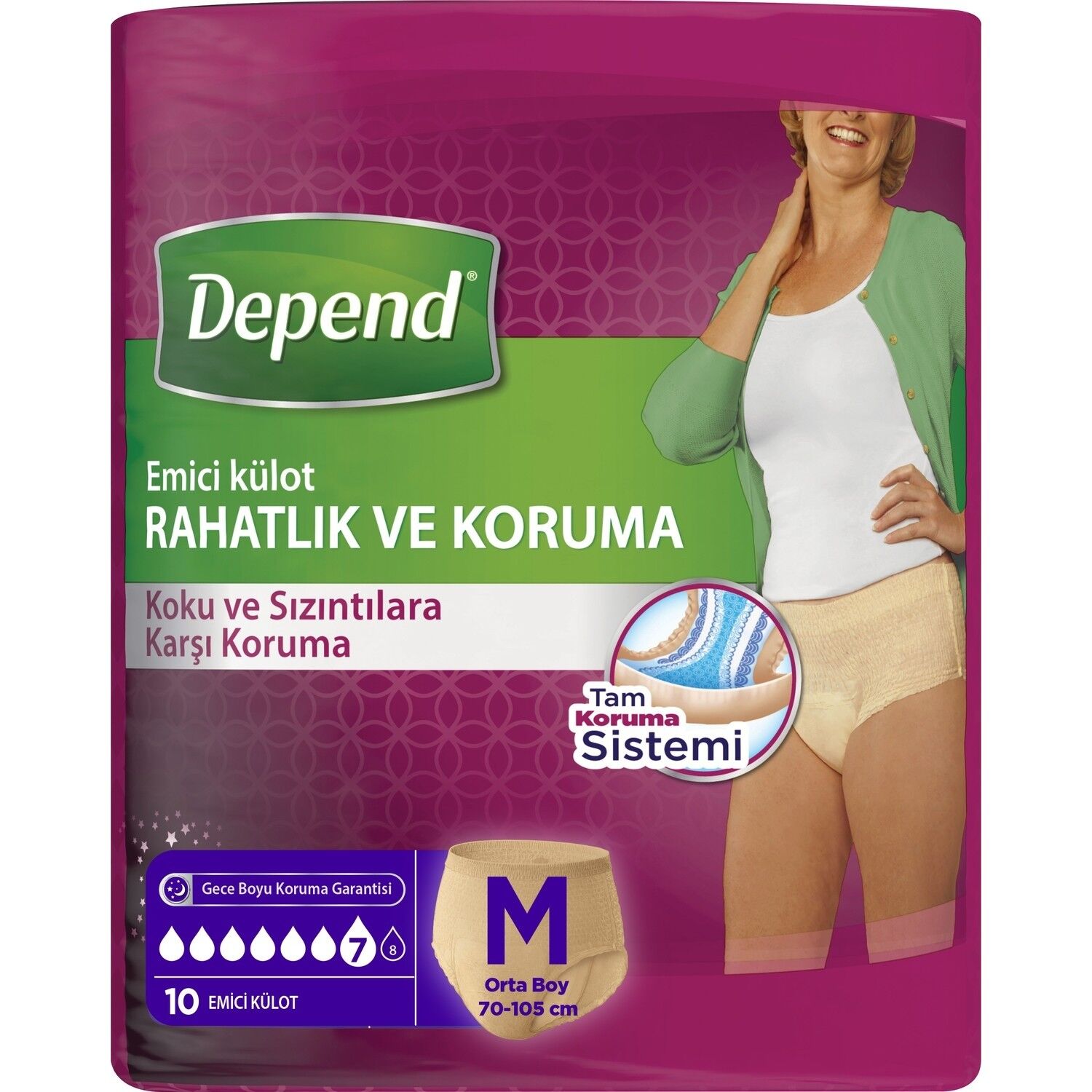 Depend Emici Külot Orta Boy Kadın 10 Adet