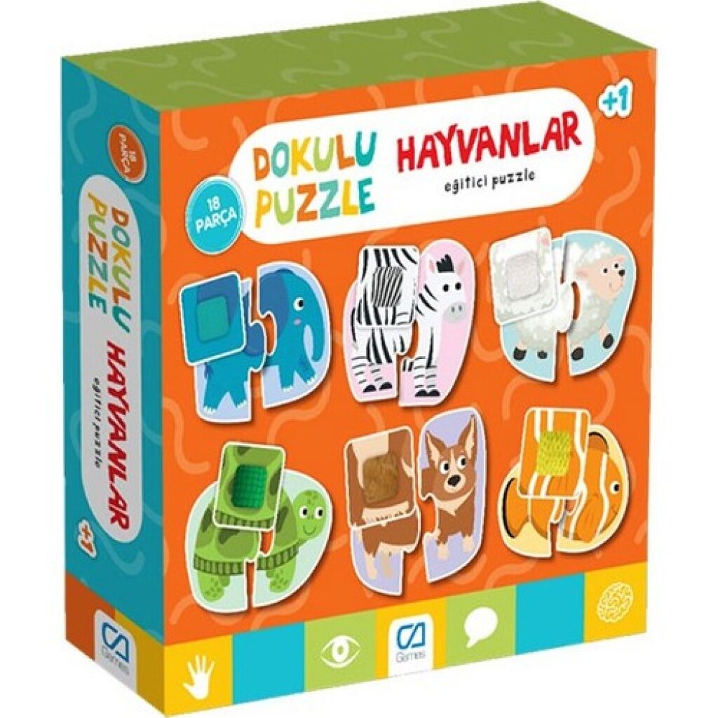 Games Hayvanlar Dokulu Eğitici Puzzle 18 Parça 5126