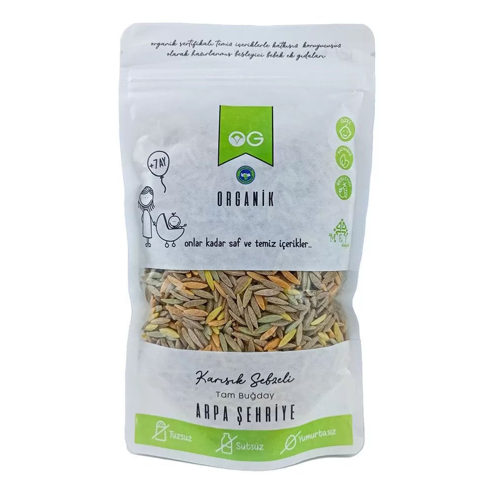 OG Natural Organik Karışık Sebzeli Tam Buğday Arpa Şehriye 250 Gr