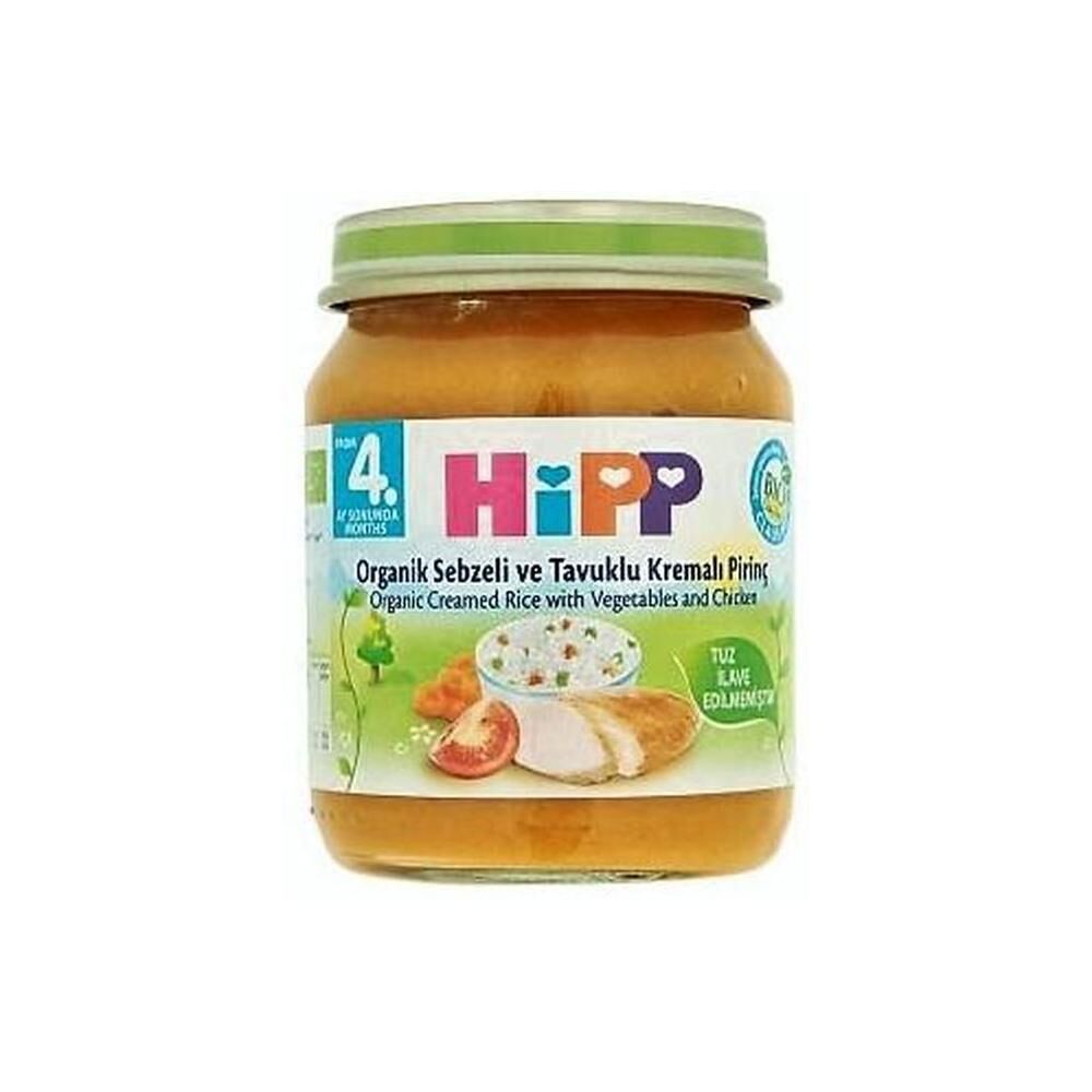 Hipp Organik Sebze ve Tavuklu Kremalı Pirinç 125 Gr