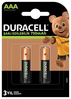 Duracell Şarj Edilebilir Pil 2'Li AAA 750 mAh