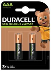 Duracell Şarj Edilebilir Pil 2'Li AAA 750 mAh