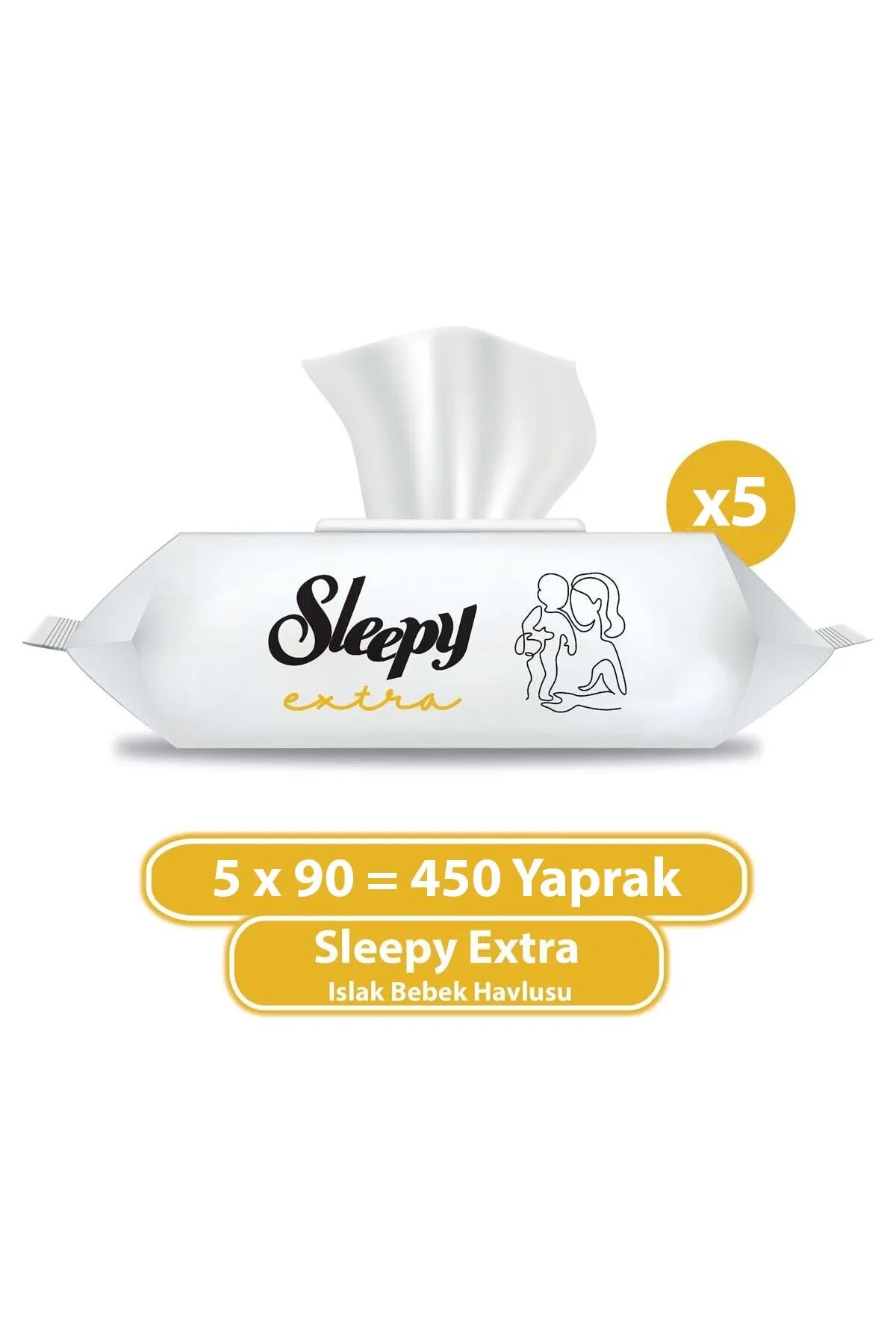 Sleepy Ekstra Islak Havlu Mendil 5x90 450 Yaprak