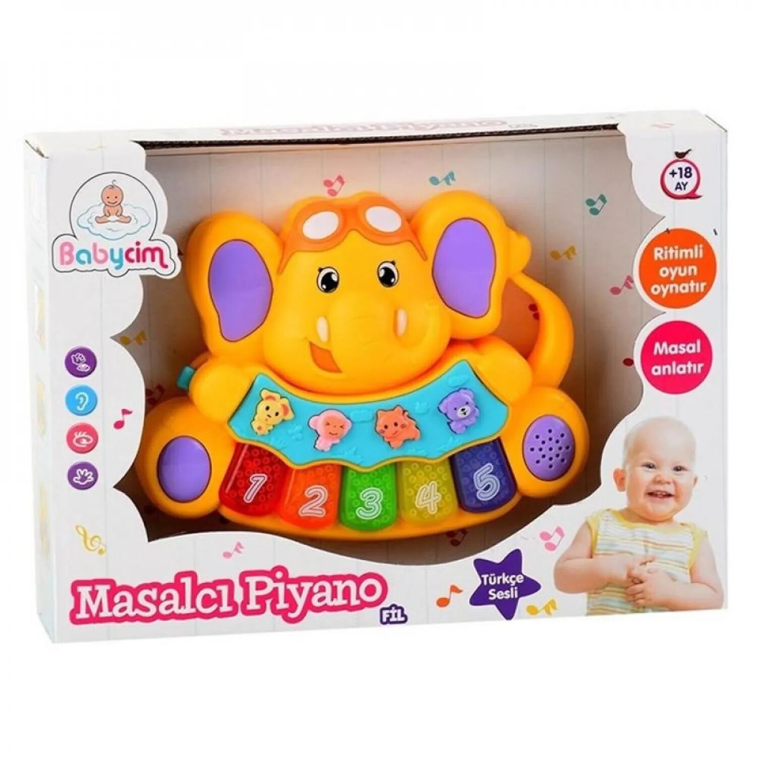 Babycim Türkçe Fil Masalcı Piyano